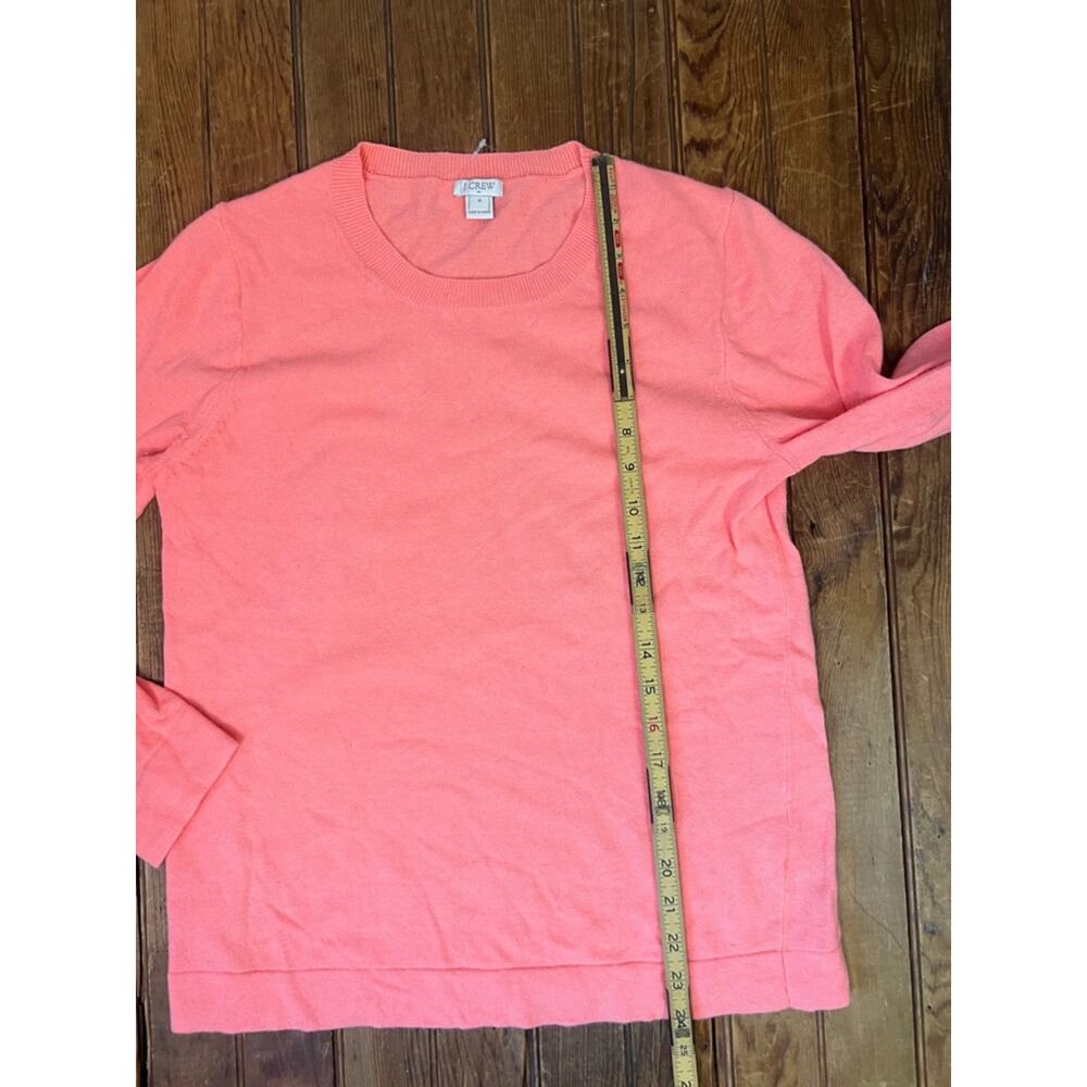 J. Crew women’s Coral/Pink Crewneck Sweater lightweight cotton wall blend - Picture 4 of 6